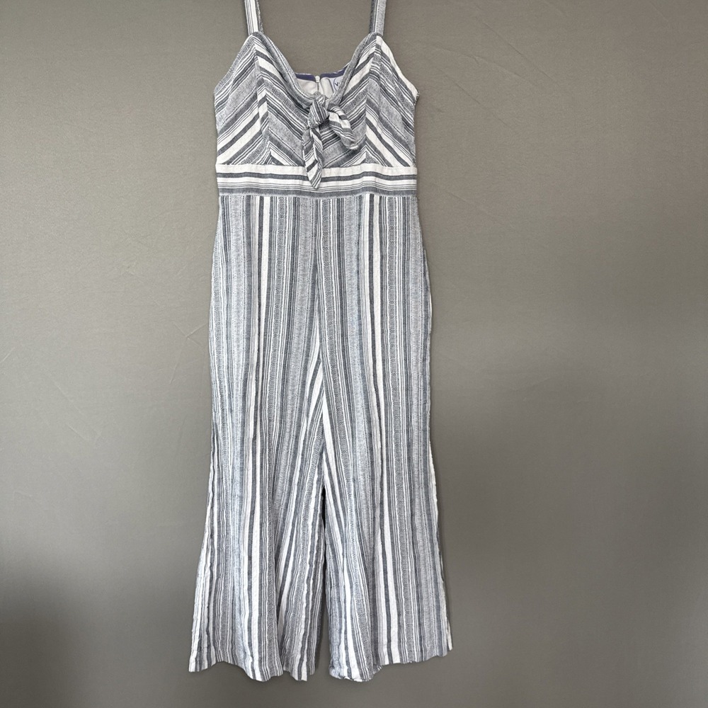 Violet Weekend Blue & White Jumpsuit Womens 8 100% Cotton